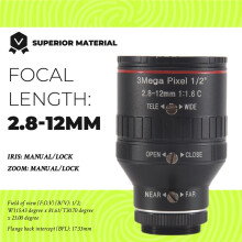 Objectif Industriel Manuel Iris  2.8-12Mm 3MP C Monture Objectif CCTV Objectif CaméRa Accessoires