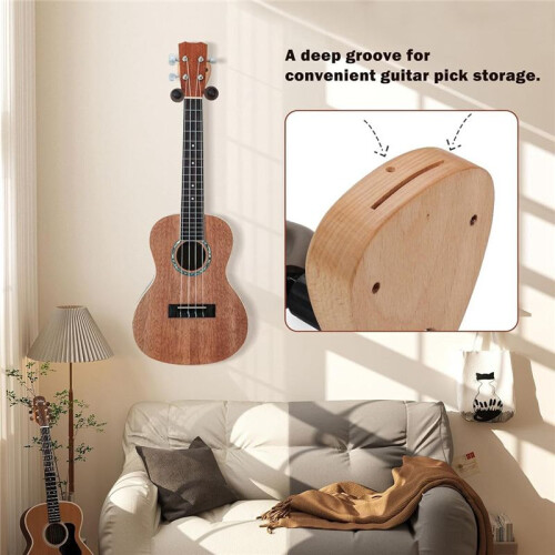 VäGgfäSte för Gitarr med LuftfuktighetsöVervakning GitarrhäNgarkrok för Akustisk, Elektrisk, Ukulele, Bas med 5 Val 2