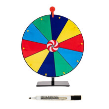 Roue de Prix de Table de 16 Pouces, Roue Rotative Modifiable à 10 Emplacements avec Stylo Effaçable à Sec pour Jeu de Société Fortune Spin Game