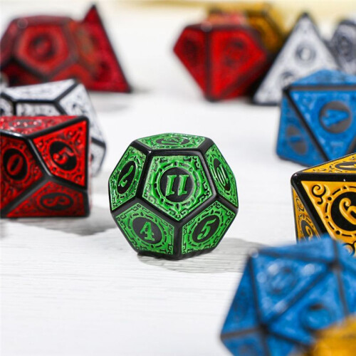 Yellow 7 Pcs for TRPG DND Dice Set Acrylic Multi-Sided 7-Die D4-D20 Polyhedral Dice Table Game Math Tabletop 2