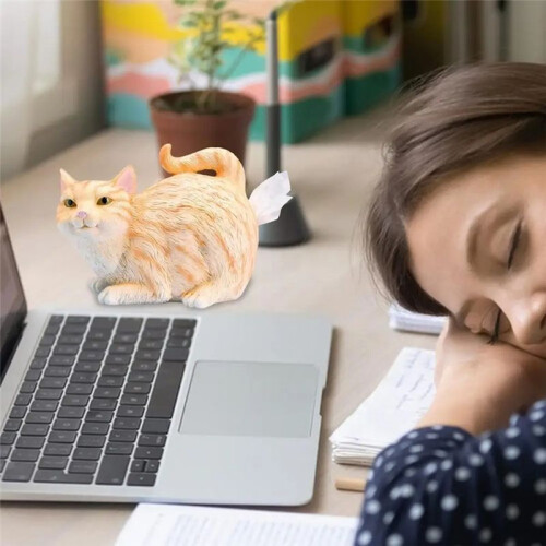 Cat Butt Tissue Holder - Tabby Cat Square Tissue Box Cover- Cute Bathroom Accessories A 1