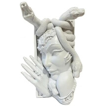Decorative Bookends, Unique Snake Women Face Book Ends Heavy Duty Book Stopper for Home Office Desk, Vintage Shelf Decor