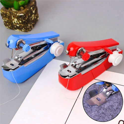 Home Handheld Sewing Machine Protable Travel Clothes Fabrics DIY Stitchin Sew Tool  Manual Needlework Machine 2