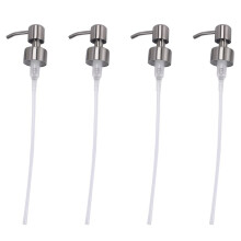 4 StüCk Seifen Spender Pumpe Ersatz Rostfreier Stahl Lotion Spender Pumpe für Normale 28/400 Hals Flaschen für das Badezimmer