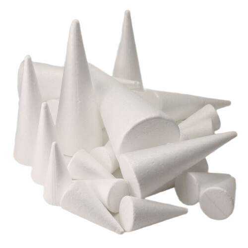 24Pack  Foam Cones, Foam Tree Cones, Cones Shaped Foam for Arts, Crafts, Christmas Tree, School, DIY  Project