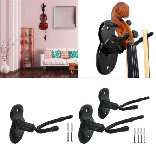 3Pcs Violin Wall Mount Hanger with Bow Hook Violin Stand for Violin and Viola 1