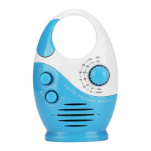Waterproof Shower Radio, AM/FM Radio with Adjustable Volume Speakers, Portable Speakers with Hook Handle