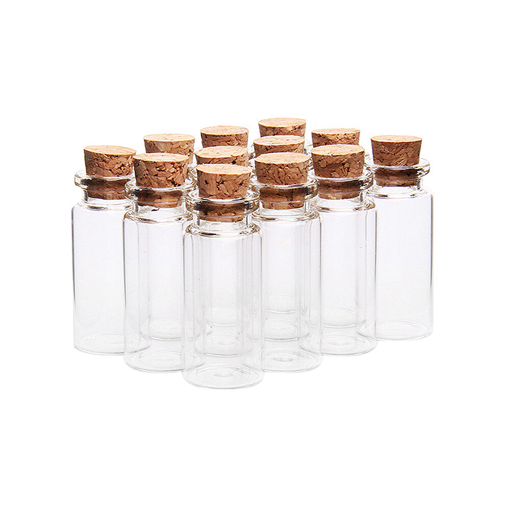 20 Pcs Vials Bottles Glass Bottle With Cork Stopper Wish Bottles, For Weddings, Creations And Decorations(10Ml ) 6033826250360