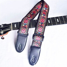 Red Pattern Fashion Printed Acoustic Electric Guitar Strap Widened Acoustic Guitar Strap Universal Strap