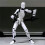 Robot Action Figure, 3D Printed with Full Articulation for Stop Motion Animation White 3