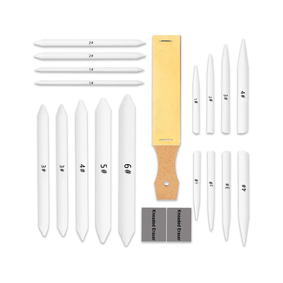 20 Pcs Blending Stumps And Tortillions Set Blending Tools,Kneaded Eraser And Sandpaper Blocks 6132158545783
