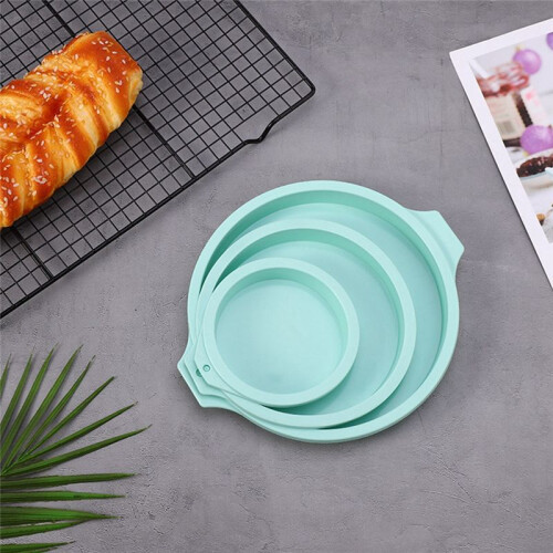 4Pcs Silicone Cake Pan Round Cake Layer Set Silicone Bakeware Mold for Baking Tool Rainbow Cake and Mousse, , 4Inch 2