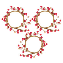 3 StüCke Kerzen Ringe für SäUlen, Rot und Gold, Kleine KräNze für Weihnachten, Rustikales Hochzeit MittelstüCk oder Tisch Dekoration