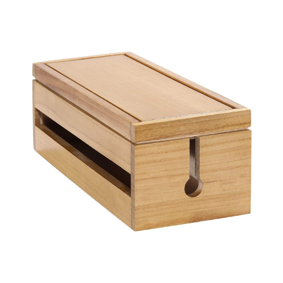 Cable Management Box Wooden Cord Organizer Box For Extension Cord Power Stripe Surge Protector Wire (Wood Color) 6034254881799