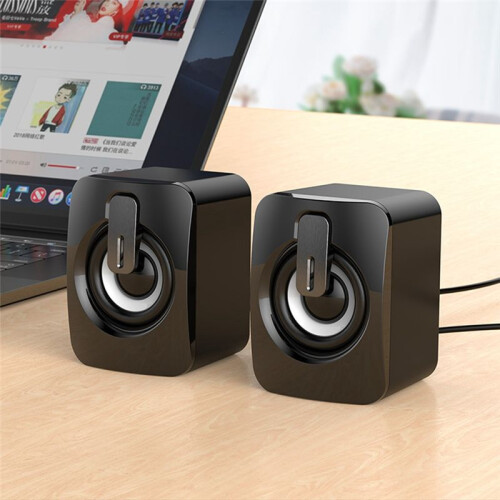 Computer Speakers USB 3.5MM PC Sound Box HIFI Stereo Microphone with LED Light for Desktop Computer Laptop Mobile Phone 1