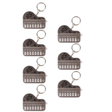 Metallic Silver 7pcs Handheld Electronic Keyboard Keychain Pendant Can Small Piano