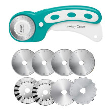 Coupeur Rotatif de 45 mm pour Tissu avec 8 Lames Rotatives, Coupe-Tissu Roulant, Bord de Crochet, Lame de Saut Perforante