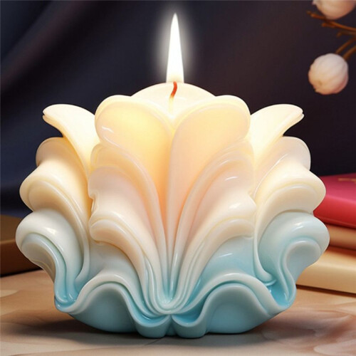 3D Shell Shaped Candle Silicone Mold Wave Striped Shell Cake Chocolate Silicone Mold Soap Mold Water Wave Shell Mold,C 2