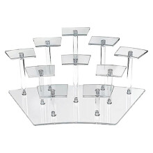 10 Seats Transparent Acrylic Display Shelf Stands,Desktop Tiered Riser Display Stand for Dessert Stand,Makeup Organizer