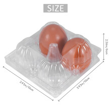 50Pcs Plastic Egg Cartons Bulk Clear Chicken Egg Tray Holder for Family Pasture Chicken Farm Business Market- 4 Grids