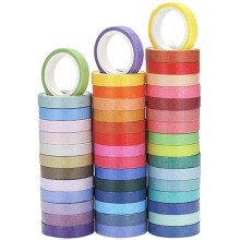 60 StüCk / Set Basic Solid Farbe Washi Tape Regenbogen Masking Tape Dekoratives Klebeband Aufkleber Scrapbook Tagebuch Briefpapier