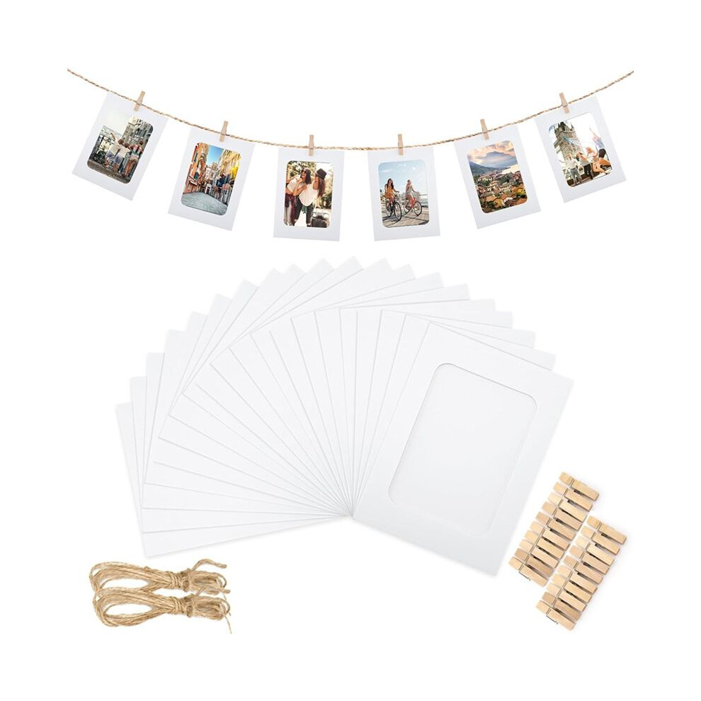 Semoic 50Pcs Paper Picture Frames For 4X6inch Paper Photo Frames,Kit Diy Cardboard Photo Hanging Display For Home Office School