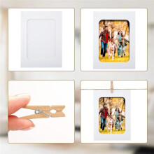 50 St Papper Bildramar för 4x6 Tum Papper Fotoramar, Kit DIY Kartong Foto Hängande Display för Hemmakontor Skola