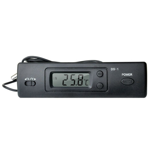 -1 Car Thermometer LCD Display C/F Clock Temperature Sensor Controller Indoor Outdoor Thermostat with Probe 2