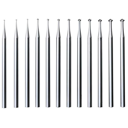 12 Peças 90º Hart Burr - Haste de 3/32 Polegadas 90 Graus Heart Burs Joias Engarving Bits Conjunto de Rebarbas Lapidárias