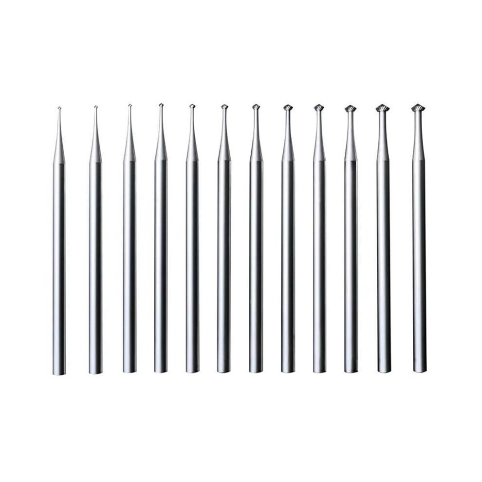 12 Pcs 90Âº Hart Burr - 3/32Inch Shank 90 Degree Heart Burs Jewelry Engarving Bits Lapidary Burr Set 4712580026849