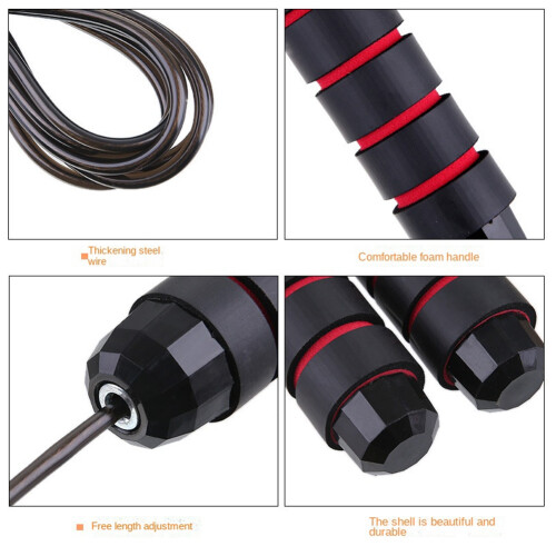 Weighted Skipping Rope, Suitable for Aerobic Exercise, Speed Training, Extreme Jumping Endurance Training Black 2