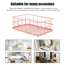 Storage Basket metal Wire Bathroom Shelves Makeup Organiser Rose Gold Brush Pen Holder Wire Mesh Bathroom Toiletries Storage Basket