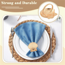 Coastal Theme Sea Shells Metal Napkin Rings for Weddings Receptions,Dinner Parties,Family Gatherings,Table Supplies