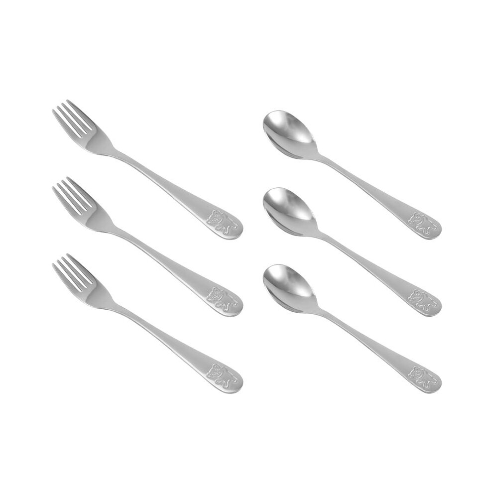 Stainless Steel Child Safety Cutlery Bear Children Spoon and Fork Set Toddler Utensils Metal Cutlery Set