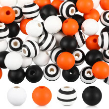 160 Pcs Wood Bead for Rustic Farmhouse Beads Natural Wooden Handmade Spacer Boho Bead for Halloween Garlands DIY