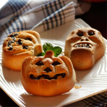 3 Piece Silicone Halloween Pumpkin Baking Mold Set