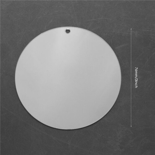 50 PeçAs em Branco de AcríLico de 3 Polegadas com Furo Transparente CíRculo Ornamento em Branco Redondo de AcríLico Transparente para Enfeites de 1