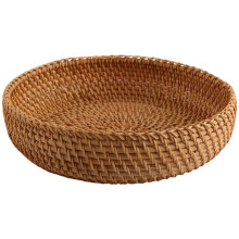 Handgemachte Herbst Rattan Weben Runde Ablage Korb Obst Schale Rattan Brotkorb für KüChe Lebensmittel Picknick Brot Diverse Behaelter