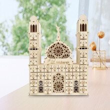 Eid Mubarak Countdown Calendar DIY Ramadan Decoration Wooden Small Candy Gift Drawer for Home Party Decoration Style 1