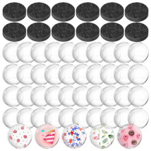 124Pcs Magnets Glass W Adhesive Backing and Transparent Clear Glass Cabochons DIY Fridge Magnets Sticker