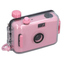Waterproof 35mm Film Camera with Vintage 28mm Lens for Snorkeling and Outdoor Adventures Light Pink