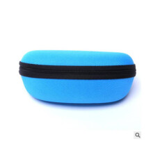 (Blue)Glasses Case Eva Zipper Travel Organizer With Hook For Leisure And Use Outdoor