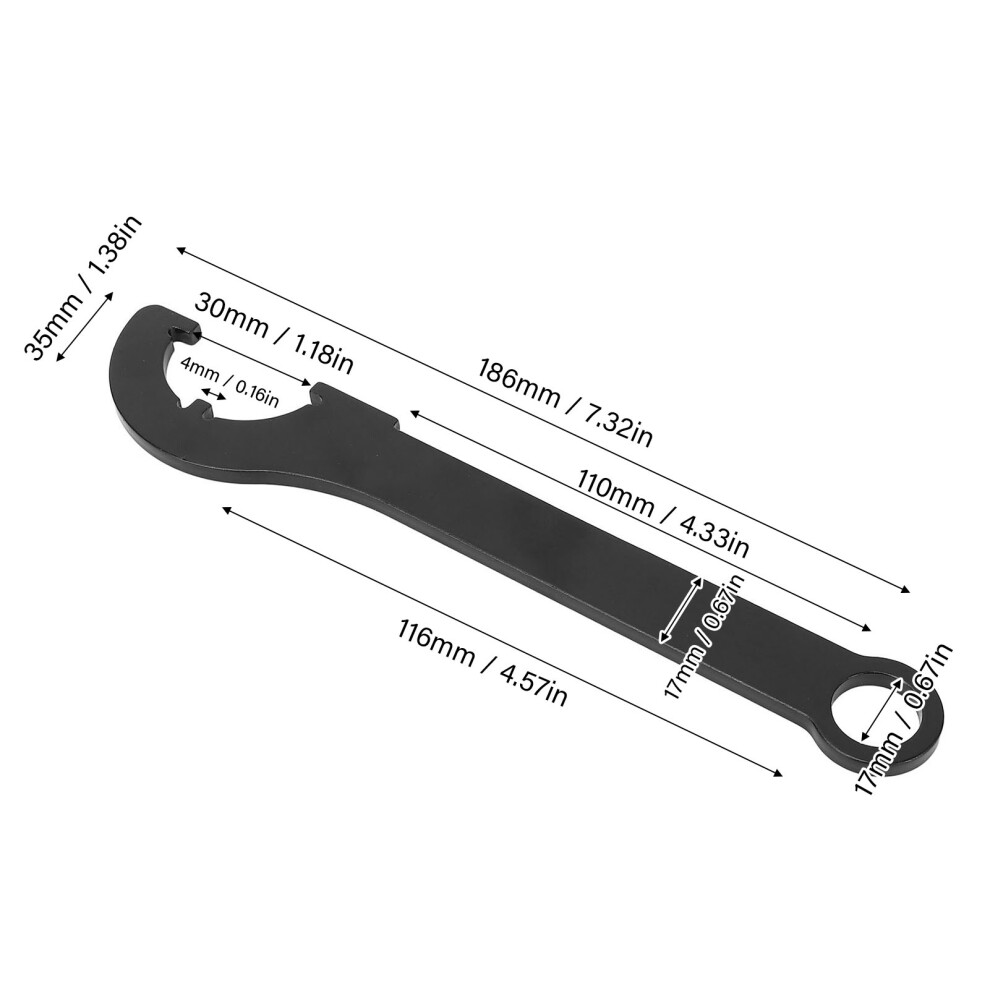 Ergonomic Lock Nut Spanner Wrench Black