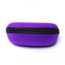 (Purple)Glasses Case Eva Zipper Travel Organizer With Hook For Leisure And Use Outdoor