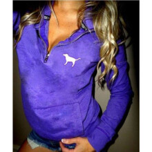 (Blue, S) Women Hoodie Long Sleeve Sweatshirt Jumper Sweater Casual Hooded Coat Pullover
