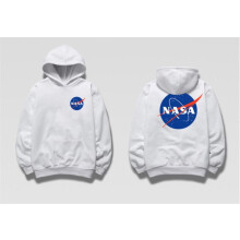 (blanca,M)Suéter De La Nasa Nasa Print Unisex Hip Hop Hoodie Pullover 2018