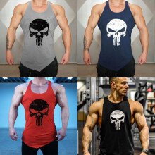(Black,M)Camisa sin mangas suelta chaleco de entrenamiento muscular camiseta sin mangas deportiva poliéster ropa deportiva