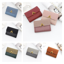 (Blue)Women Money Purses Coin Wallet Lady Leather Cash Card Fold Holder Accessory Gift