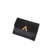 (Black)Women Money Purses Coin Wallet Lady Leather Cash Card Fold Holder Gift Accessory