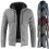 (Black,L)Pull homme à capuche hiver épais fermeture éclair pull pull à capuche manteau tricot 4